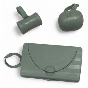 EUC Ubbi Green Travel Set - Wipes, Pacifier & Diaper Bags Dispenser w/ Bags